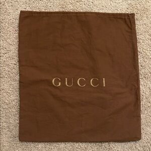Gucci Brown Cotton XL Drawstring Dust Bag 24” X 21”